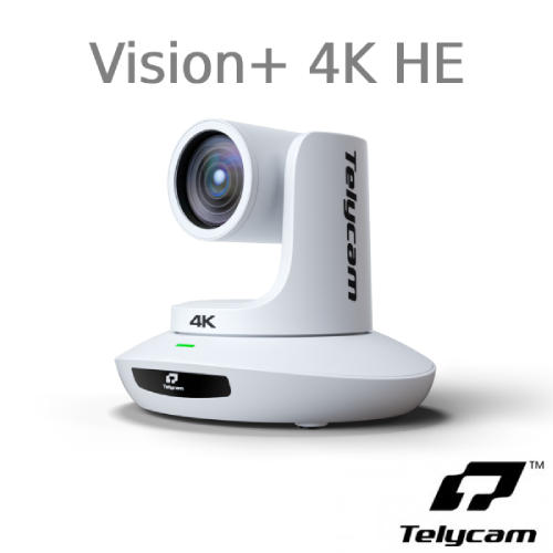 Telycam [Vision+ 4K HE] UHD 4K PTZ 카메라 - 광각, 12배 줌, 자동추적, NDI, HDMI 지원