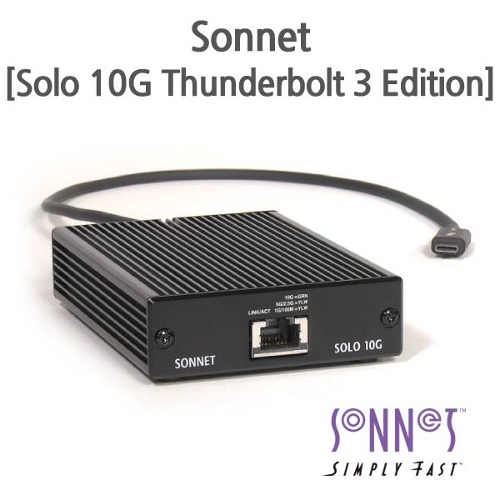 ■총판정품 Sonnet [Solo 10G Thunderbolt 3 Edition] 소넷 썬더볼트3 기반 Solo 10G 이더넷 어댑터/10기가 인터넷 랜카드