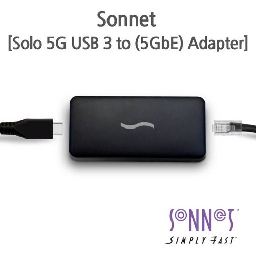 ■총판정품 Sonnet [Solo 5G USB 3 to 5 Gigabit Ethernet (5GbE) Adapter] 소넷 5기가 인터넷 랜카드