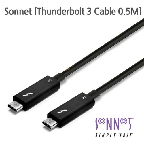 ■총판정품 Sonnet [Thunderbolt 3 Cable 0.5M] 소넷 썬더볼트3 100W 전력공급 케이블 0.5M