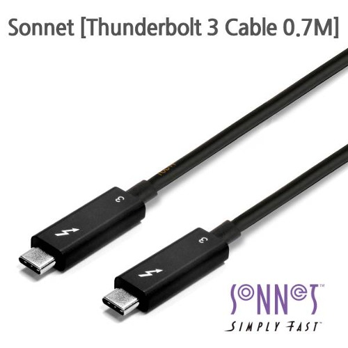 ■총판정품 Sonnet [Thunderbolt 3 Cable 0.7M] 소넷 썬더볼트3 100W 전력공급 케이블 0.7M